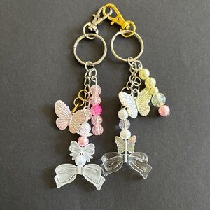 Butterfly and Bow Keychain Set 2 pc set